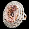 Image 2 : 14K Rose Gold 9.77ct Morganite & 1.79ct Diamond Ri