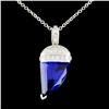 Image 1 : 18K Gold 8.39ct Tanzanite & 0.84ctw Diamond Pendan