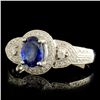 Image 2 : 18K Gold 0.93ct Sapphire & 0.48ctw Diamond Ring