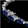 Image 3 : 14k Gold 12.00ct Sapphire & 0.50ct Diamond Bracel