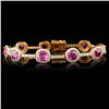 Image 1 : 18k Gold 13.16ct Pink Sapphire & 3.10ctw Diamond B