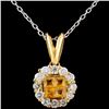 Image 2 : 18K Gold 0.36ct Sapphire & 0.43ct Diamond Pendant