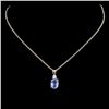 Image 2 : 14K Gold 1.00ct Sapphire & 0.06ctw Diamond Pendant