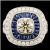 Image 1 : 14K Gold 1.14ct Sapphire & 1.82ctw Diamond Ring
