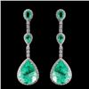 Image 1 : 18K White Gold 26.82ct Emerald & 2.33ct Diamond Ea