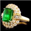 Image 2 : 18K Gold 3.58ct Emerald & 2.23ctw Diamond Ring