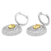 Image 2 : 14K Gold 2.00 Yellow Sapphire & 0.80ct Diamond Ear