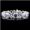 Image 1 : 14K Gold 13.09ct Tanzanite & 1.77ct Diamond Bracel