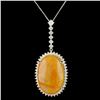 Image 1 : 18K Gold 24.45ct Opal & 1.25ctw Diamond Pendant