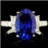 Image 1 : 18K Gold 4.28ct Tanzanite & 0.67ctw Diamond Ring