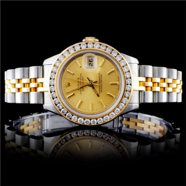 Rolex YG/SS DateJust Diamond Ladies Watch