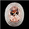 Image 1 : 14K Rose Gold 9.97ct Morganite & 1.79ct Diamond Ri