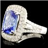 Image 2 : 18K Gold 4.22ct Tanzanite & 1.24ctw Diamond Ring