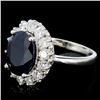 Image 3 : 14K Gold 5.00ct Sapphire & 1.20ctw Diamond Ring
