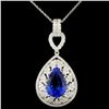 Image 1 : 18K Gold 7.90ct Tanzanite & 1.73ctw Diamond Pendan