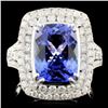 Image 1 : 18K Gold 4.77ct Tanzanite & 1.24ctw Diamond Ring