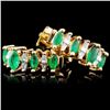 Image 1 : 14K Gold 0.46ct Emerald & 0.22ct Diamond Earrings