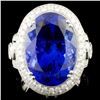 Image 1 : 18K Gold 17.41ct Tanzanite & 3.68ctw Diamond Ring