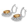 Image 2 : 14K Gold 9.50ct Citrine & 1.50ct Diamond Earrings