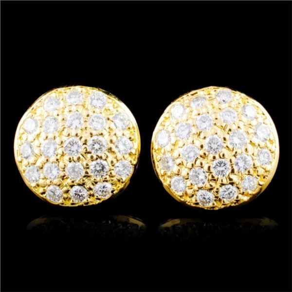 14K Gold 0.76ctw Diamond Earrings