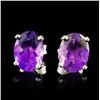 Image 1 : 14K Gold 2.00ct Amethyst Earrings