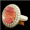 Image 2 : 18K Gold 7.88ct Tourmaline & 2.16ctw Diamond Ring