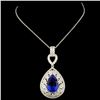 Image 2 : 18K Gold 7.90ct Tanzanite & 1.73ctw Diamond Pendan