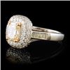 Image 2 : 18K White Gold 1.75ctw Fancy Yellow Diamond Ring
