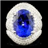 Image 1 : 18K Gold 8.30ct Tanzanite & 2.18ctw Diamond Ring