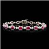 Image 1 : 18k White Gold 6.84ct Ruby & 1.61ctw Diamond Brace