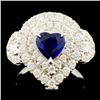 Image 1 : 18K Gold 0.85ct Sapphire & 1.43ctw Diamond Ring