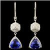 Image 1 : 14K Gold 7.42ctw Tanzanite & 1.05ctw Diamond Earri