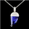 Image 1 : 18K Gold 8.39ct Tanzanite & 0.84ctw Diamond Pendan