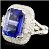 Image 2 : 18K Gold 8.12ct Tanzanite & 1.58ctw Diamond Ring