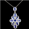 Image 1 : 18k Gold 6.52ct Tanzanite & 1.16ct Diamond Pendant