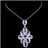 Image 2 : 18k Gold 6.52ct Tanzanite & 1.16ct Diamond Pendant