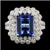Image 1 : 18K W Gold 3.81ct Tanzanite & 1.82ct Diamond Ring