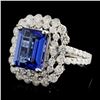 Image 2 : 18K W Gold 3.81ct Tanzanite & 1.82ct Diamond Ring