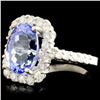 Image 2 : 14K Gold 4.59ct Tanzanite & 1.01ctw Diamond Ring