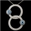 Image 1 : 18K White Gold 1.28ctw Fancy Color Diamond Pendant