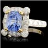 Image 2 : 18K White Gold 4.18ct Sapphire & 1.02ct Diamond Ri