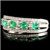 Image 2 : 14K Gold 0.49ct Emerald & 0.18ctw Diamond Ring
