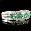 Image 3 : 14K Gold 0.49ct Emerald & 0.18ctw Diamond Ring