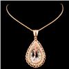 Image 2 : 14K Gold 11.40ct Morganite & 1.16ctw Diamond Penda