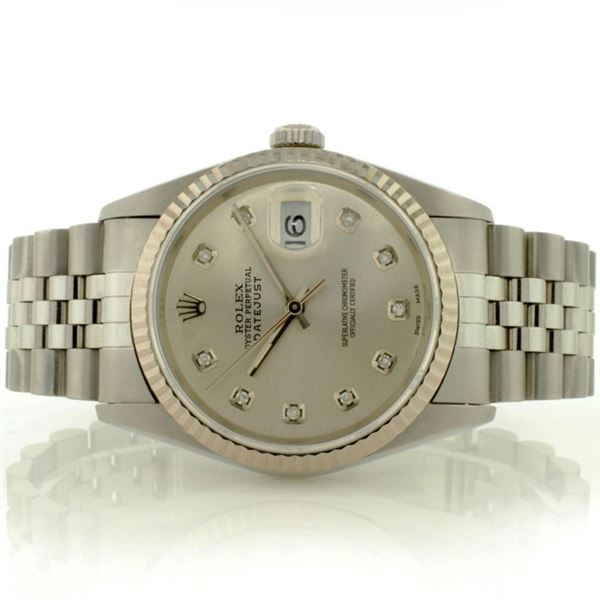 Rolex DateJust 18K White Gold & SS 36MM Wristwatch
