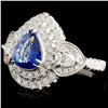 Image 2 : 18K Gold 2.04ct Sapphire & 1.28ct Diamond Ring