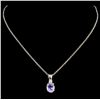 Image 2 : 14K Gold 0.77ct Sapphire & 0.06ctw Diamond Pendant