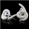 Image 2 : 14K White Gold 0.22ct Sapphire & 2.19ct Diamond Ea