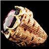 Image 4 : 14K Gold 22.59ct Amethyst & 0.80ctw Diamond Ring