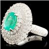 Image 2 : 18K Gold 2.27ct Emerald & 2.40ctw Diamond Ring